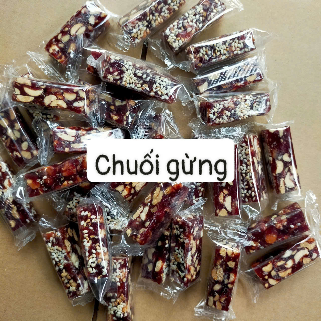 Kẹo chuối gừng không bánh phồng